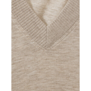 REISS EVELYN Lyocell Wool Marled V Neck Top